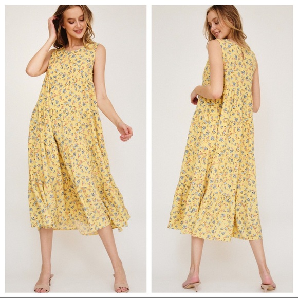 #02 Floral print ruffle tiered maxi dress - Picture 3 of 4